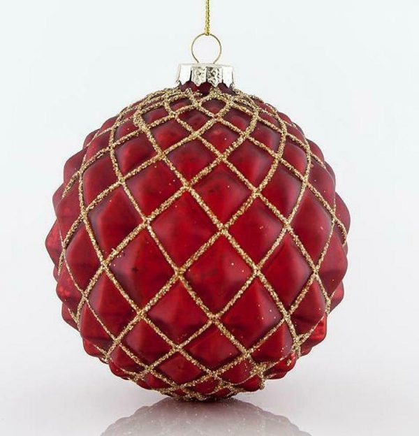 Sfera kuqe me fije gold - Figura 1