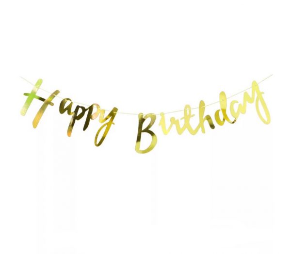 Dekor Happy birthday gold - Figura 1